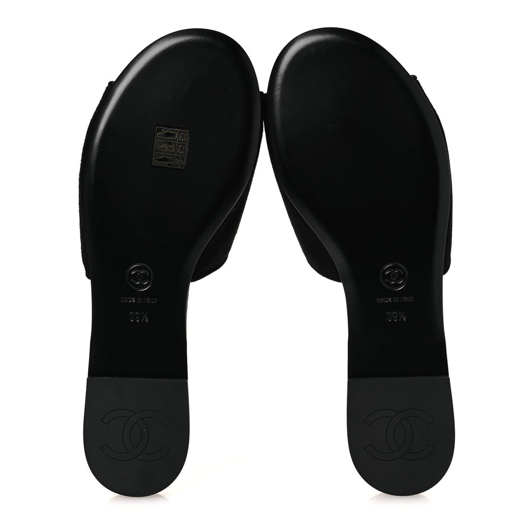 Suede Kidskin Velcro Crystal CC Mules 38.5 Black 39.5 Black