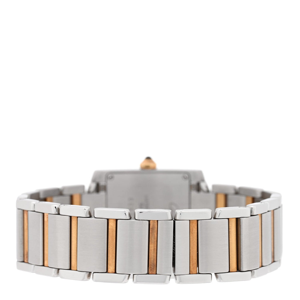 Stainless Steel 18K Yellow Gold 25mm Tank Francaise Quartz Watch