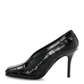 Crocodile Embossed Patent Calfskin Pumps 38 Black