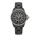 Stainless Steel Ceramic Diamond 33mm J12 Quartz Watch Black