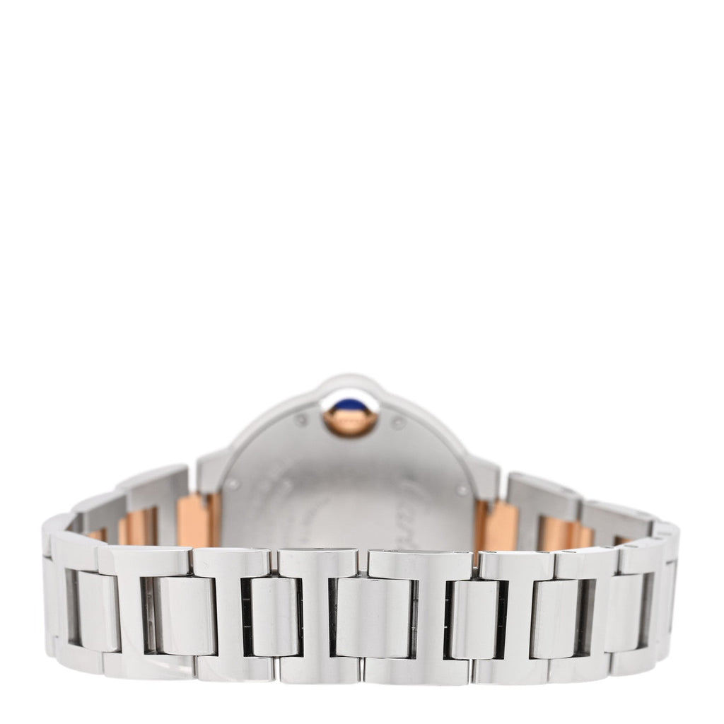 Stainless Steel 18K Pink Gold Diamond 33mm Ballon Bleu De Cartier Automatic Watch