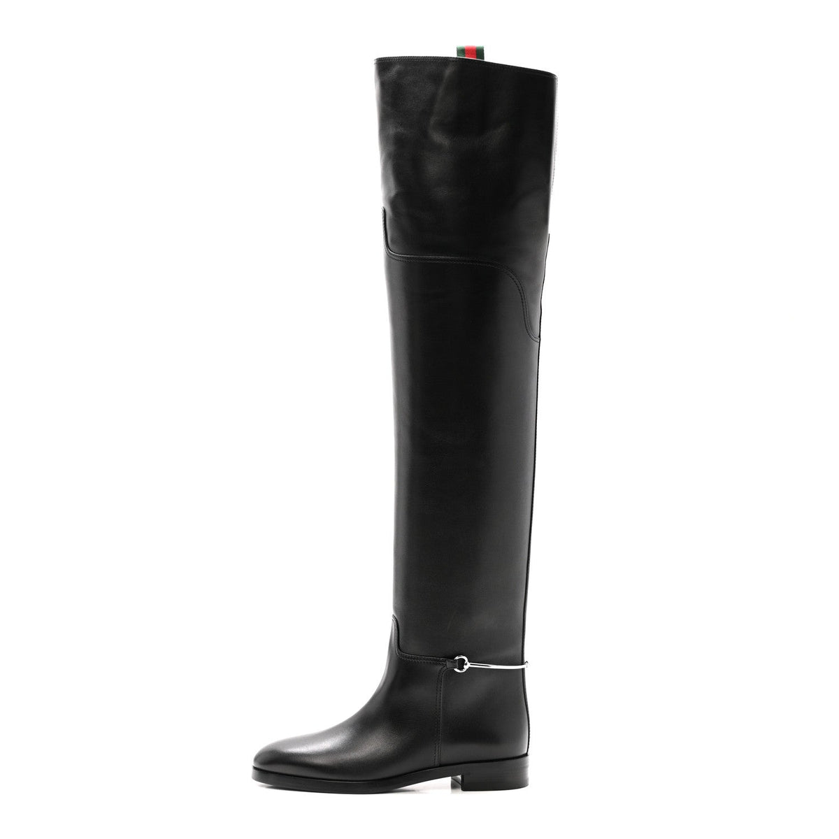 Calfskin Slim Horsebit Over The Knee High Boots 37 Black