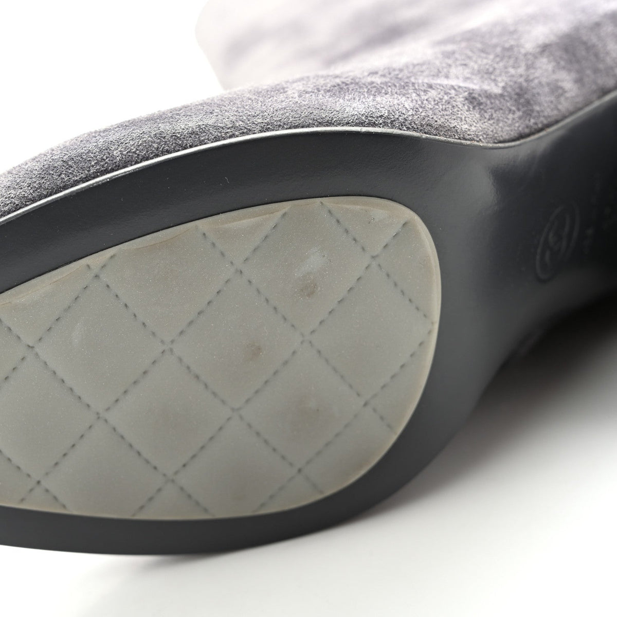 Suede Calfskin CC Short Boots 37.5 Grey