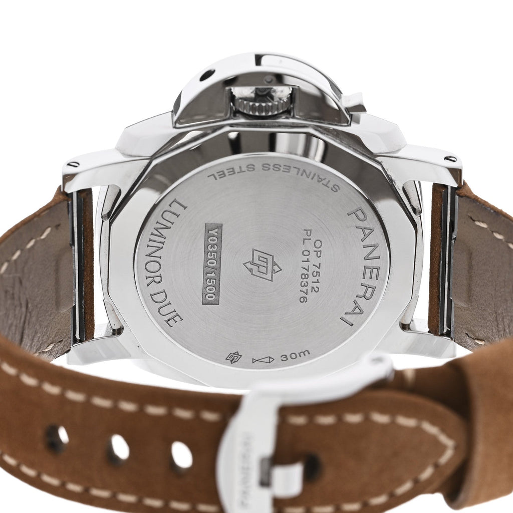 Stainless Steel Calfskin 42mm Luminor Due Automatic Watch White PAM01388