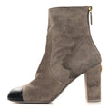 Suede Lambskin Cap Toe CC Boots 39 Beige Black