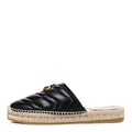 Nappa Matelasse GG Marmont Espadrille Slippers 37.5 Black