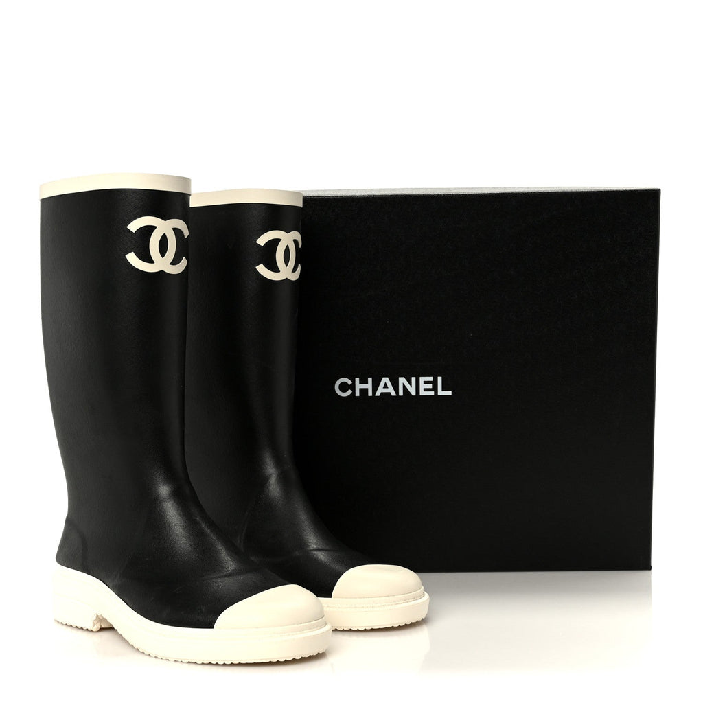 Caoutchouk CC High Boots 37 Black White