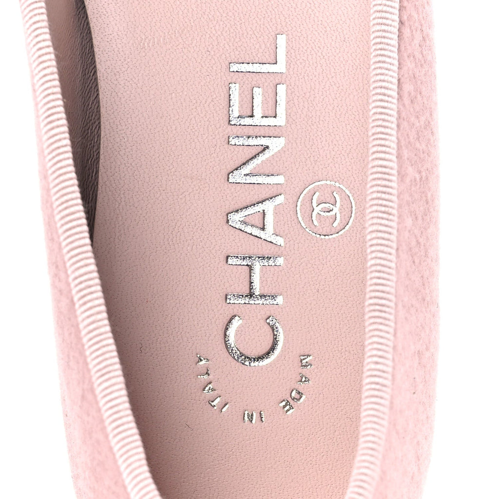 Fabric Cap Toe CC Ballet Flats 36 Light Pink Black