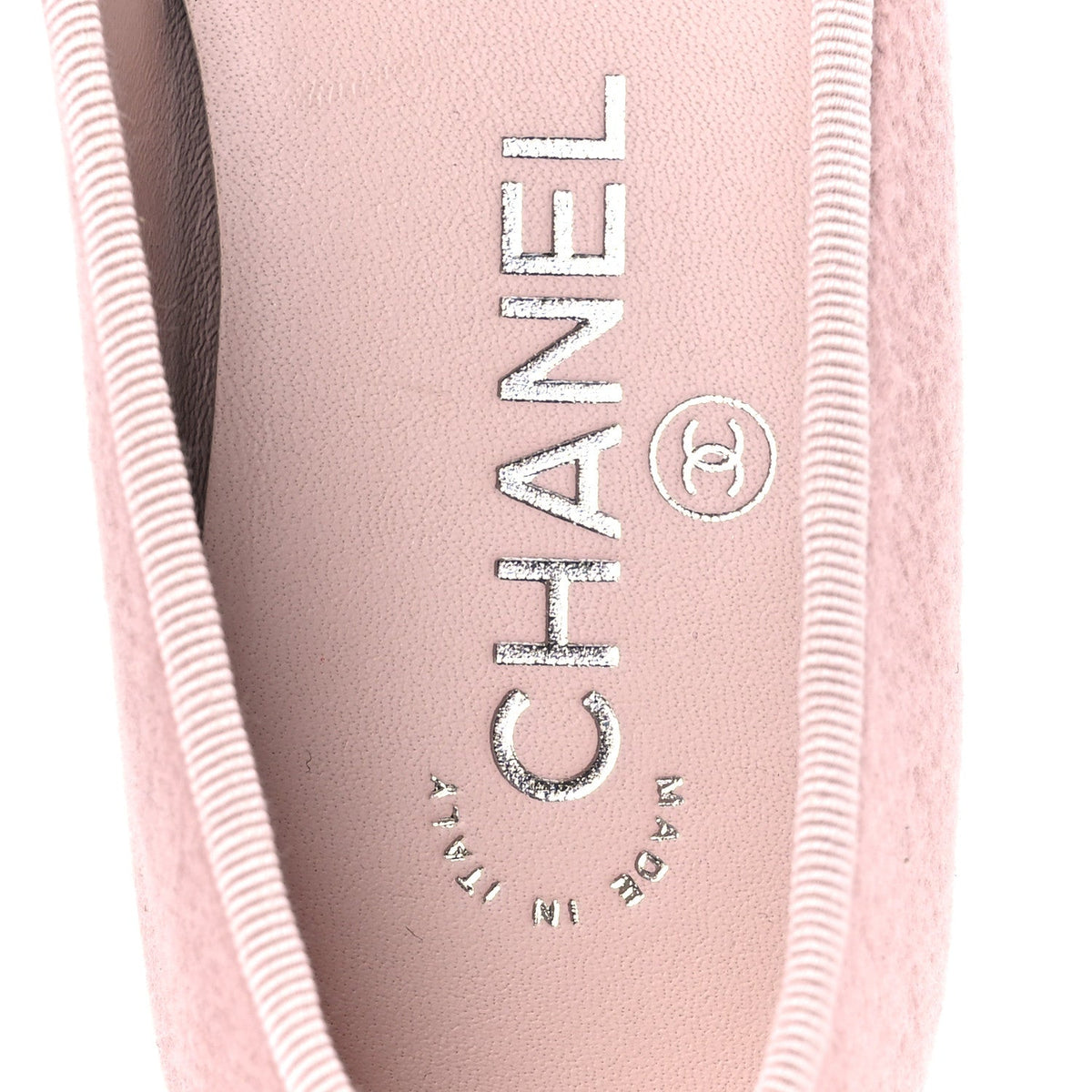 Fabric Cap Toe CC Ballet Flats 36 Light Pink Black