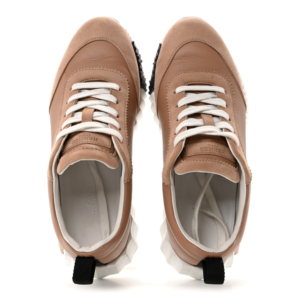 Sport Goatskin Suede Goatskin Womens Bouncing Sneakers 37 Beige Perlino