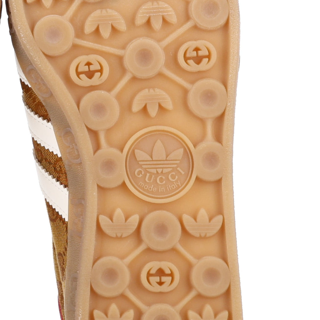X ADIDAS Vintage GG Monogram Mens Gazelle Sneakers 11.5 Mid Natural Nut Off White