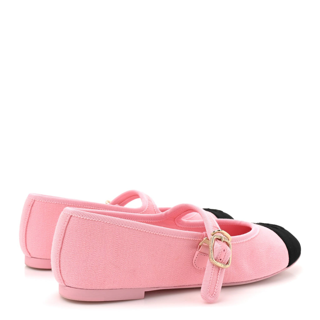 Fabric Grosgrain Mary Jane Flats 37 Light Pink Black