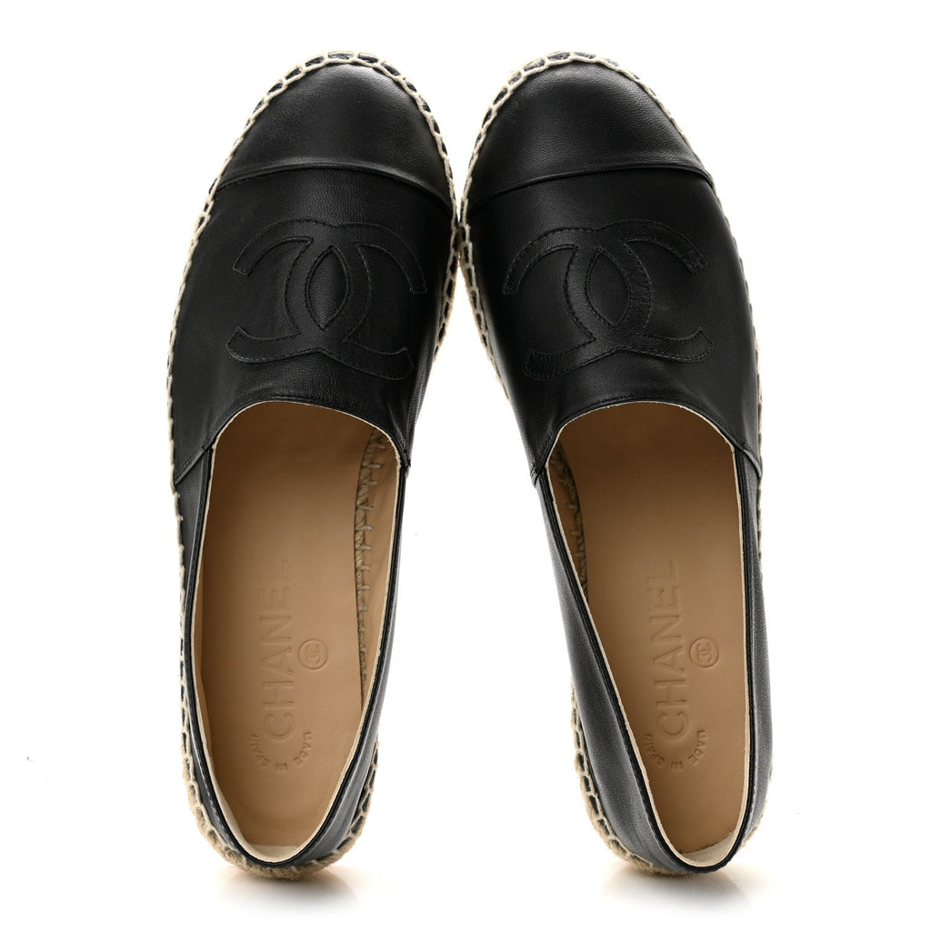 Lambskin CC Espadrilles 39 Black