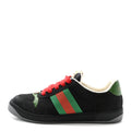 Calfskin Nylon GG Monogram Calfskin Web Mens Screener Sneakers 8 Black