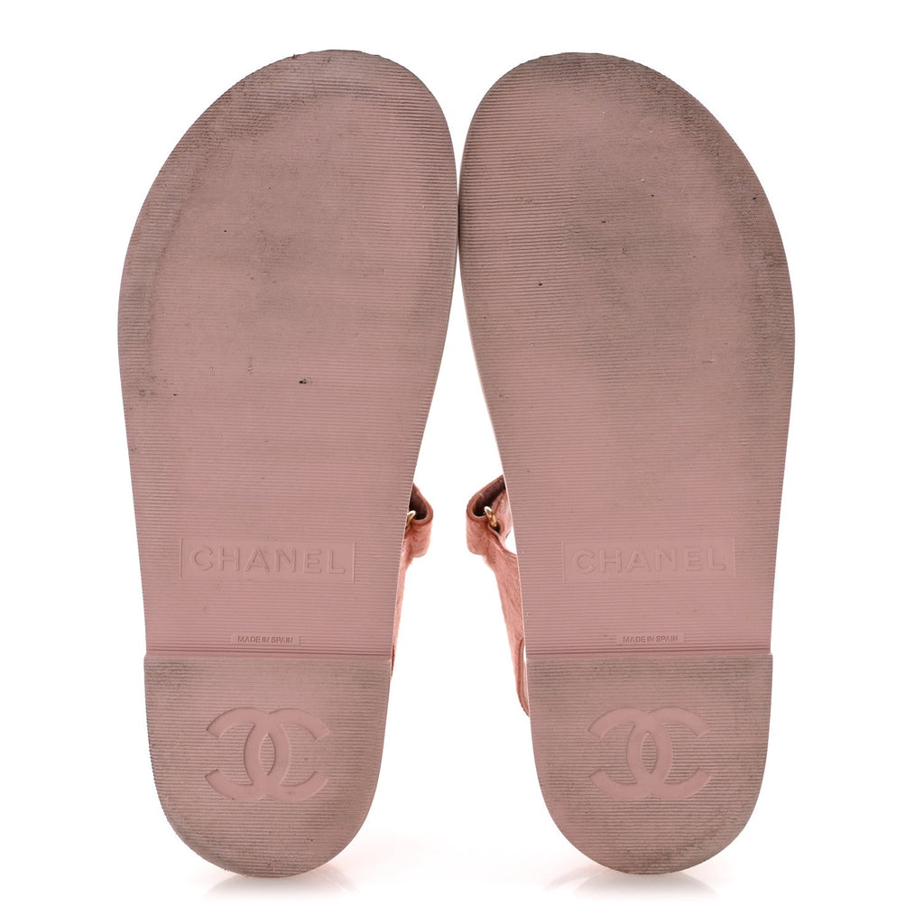 Calfskin Hair Suede Shearling Dad Sandals 40 Light Pink