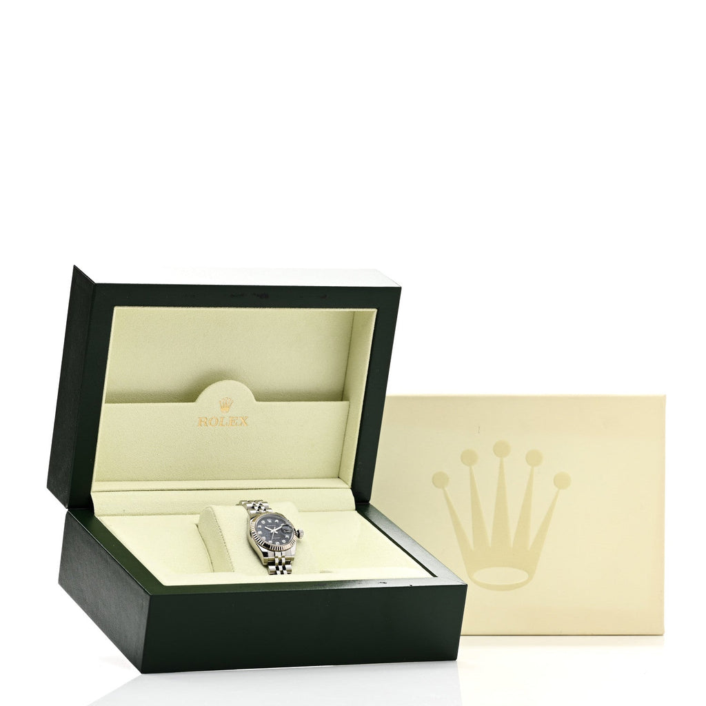 Stainless Steel 18K White Gold Diamond 26mm Oyster Perpetual Datejust Watch Blue Jubilee 179174