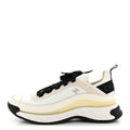 Velvet Calfskin Mixed Fibers Mens CC Sneakers 44 Ivory Black
