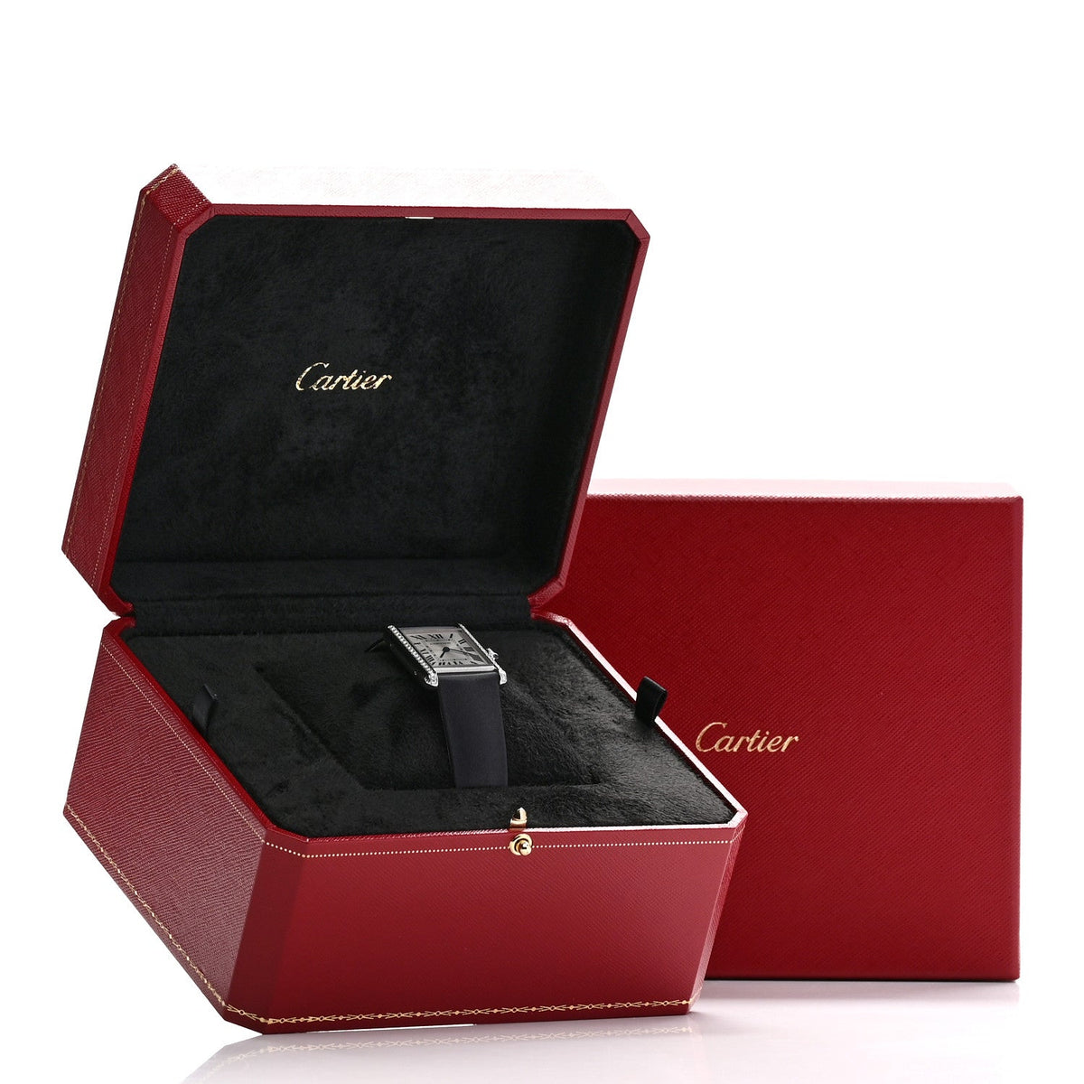 Stainless Steel Satin Diamond 25mm Must de Cartier Tank Quartz Watch