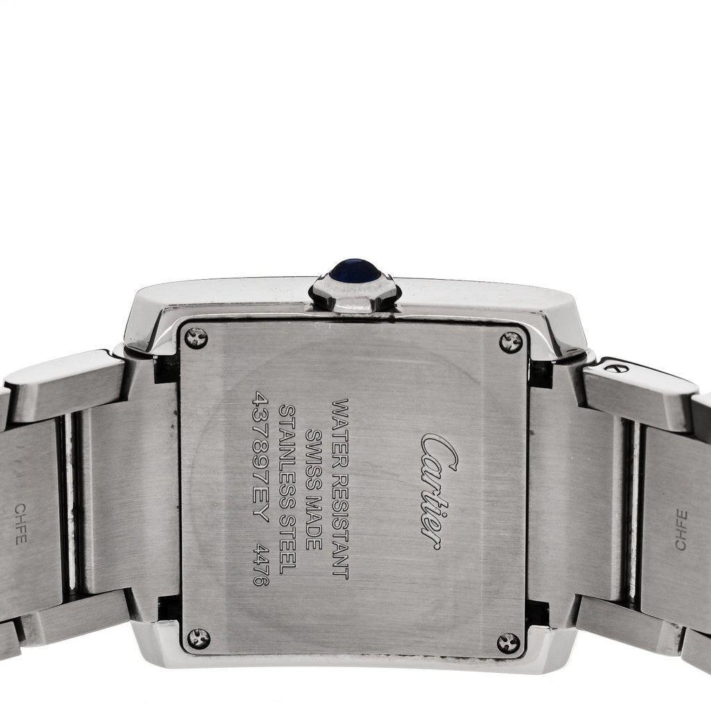 Stainless Steel Diamond Bezel 27mm Tank Francaise Quartz Watch