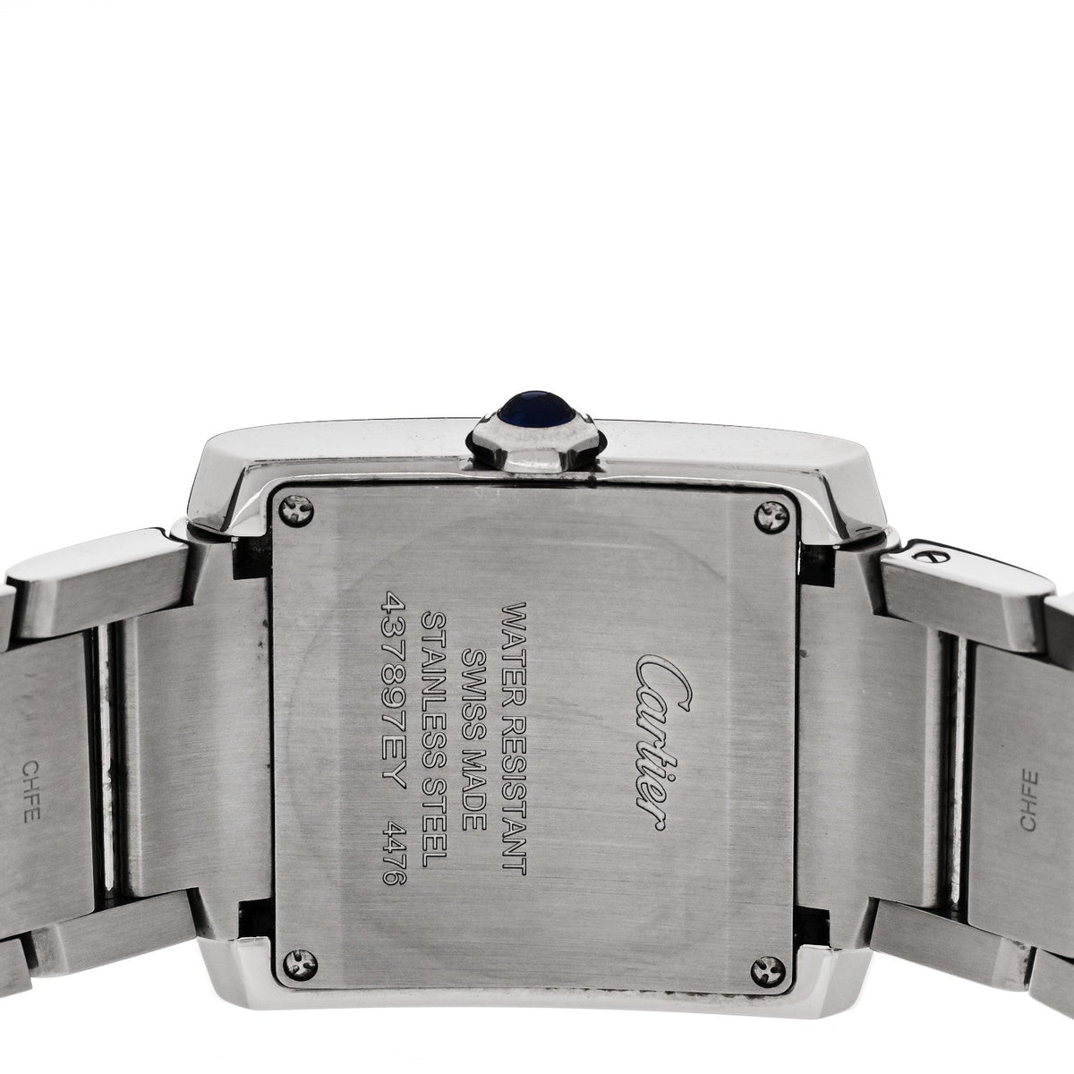 Stainless Steel Diamond Bezel 27mm Tank Francaise Quartz Watch
