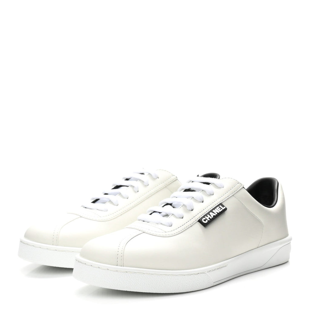 Calfskin CC Womens Sneakers 39.5 White