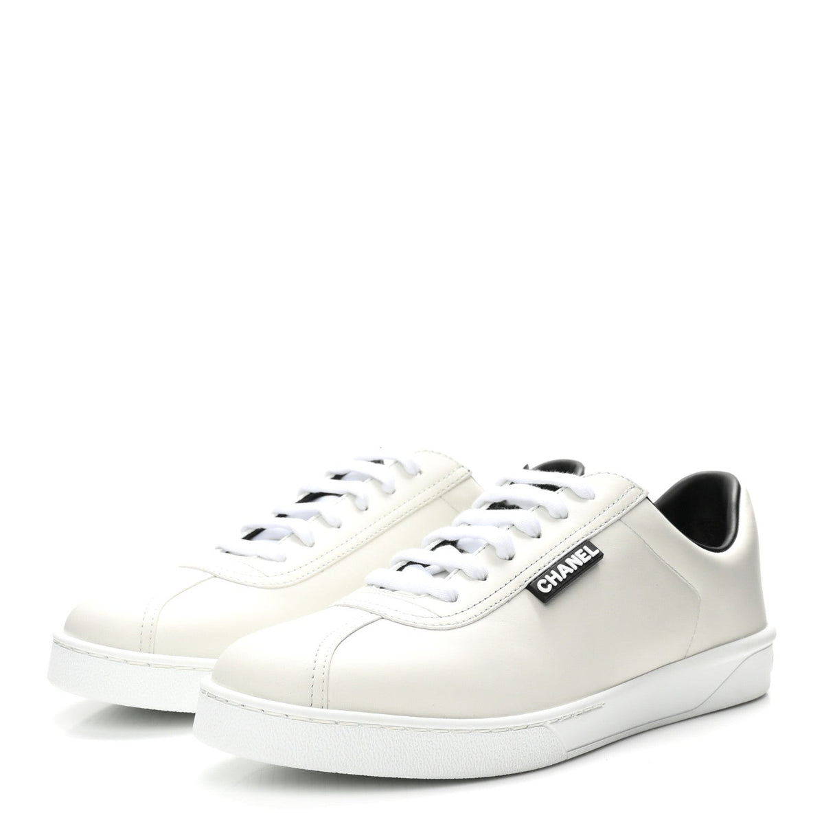 Calfskin CC Womens Sneakers 39.5 White