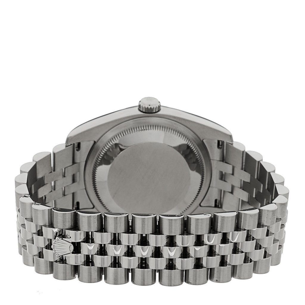 Stainless Steel 18K White Gold Diamond 36mm Oyster Perpetual Datejust Watch Blue Jubilee 116234
