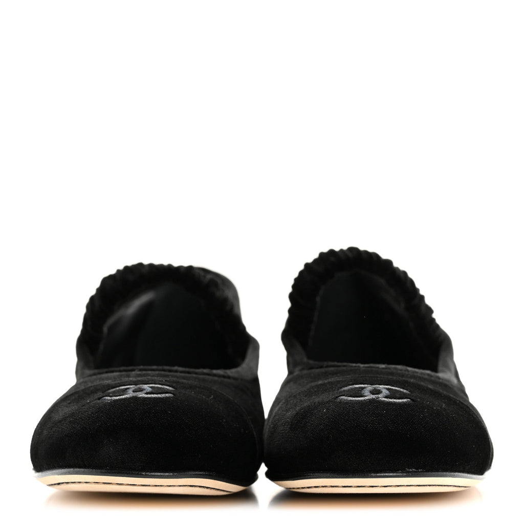 Velvet Mary Jane Flats 39 Black
