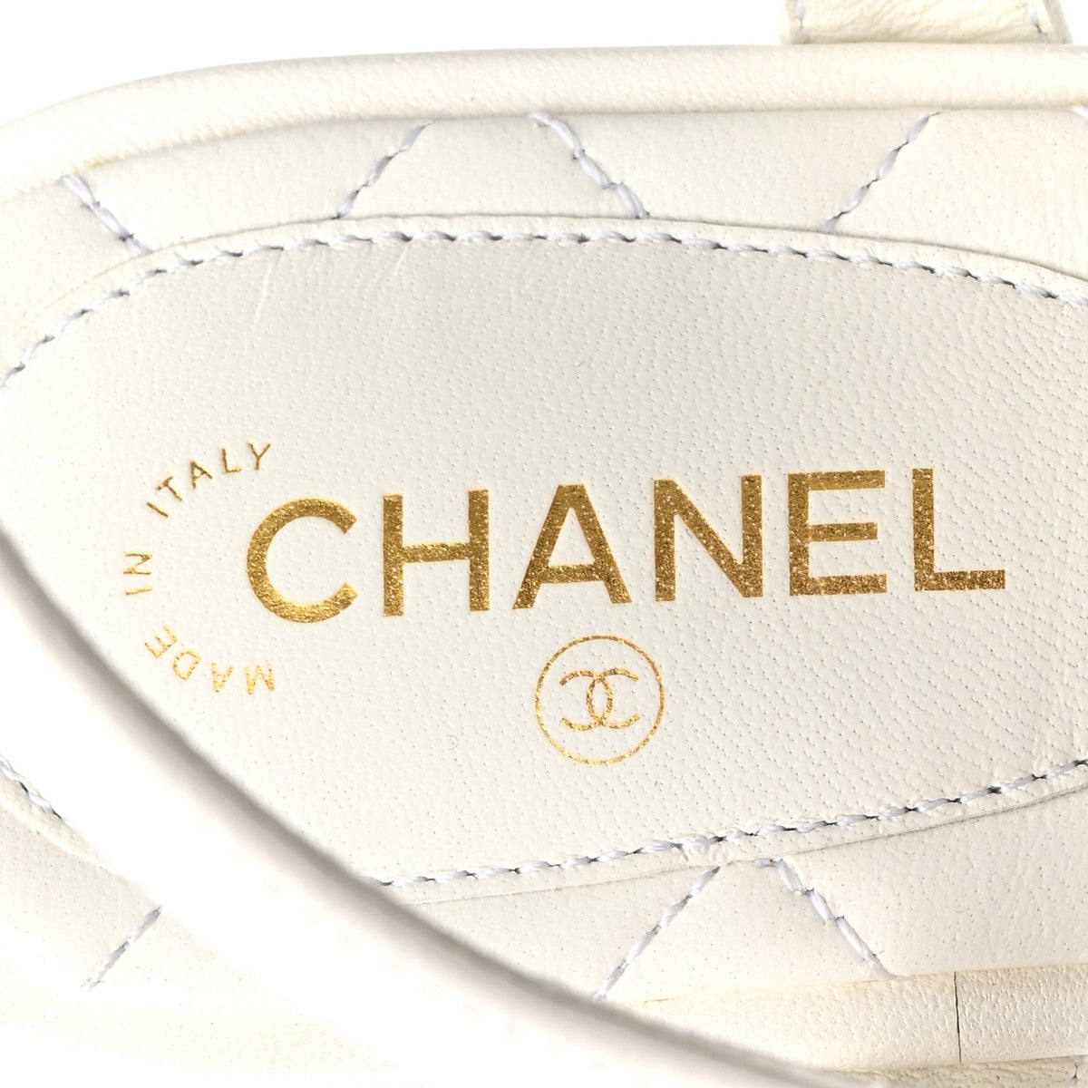 Lambskin CC Thong Sandals 37.5 White