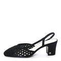Satin Braided Slingback Pumps 40 Black