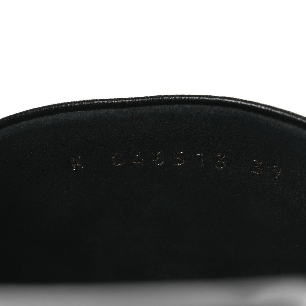 Lambskin Quilted CC Platform Mules 39 Black