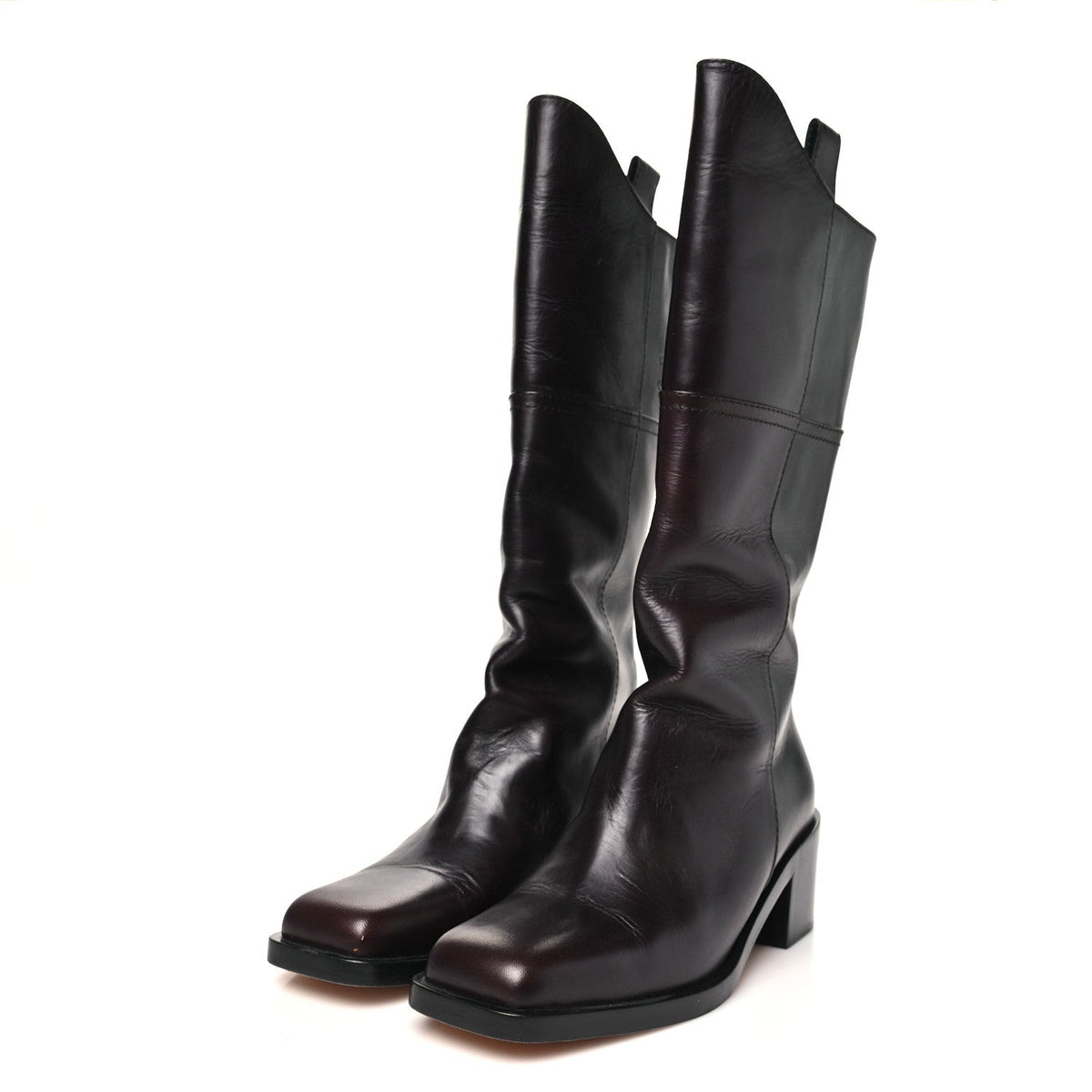 Calfskin CC Wyoming Knee High Boots 40 Dark Brown