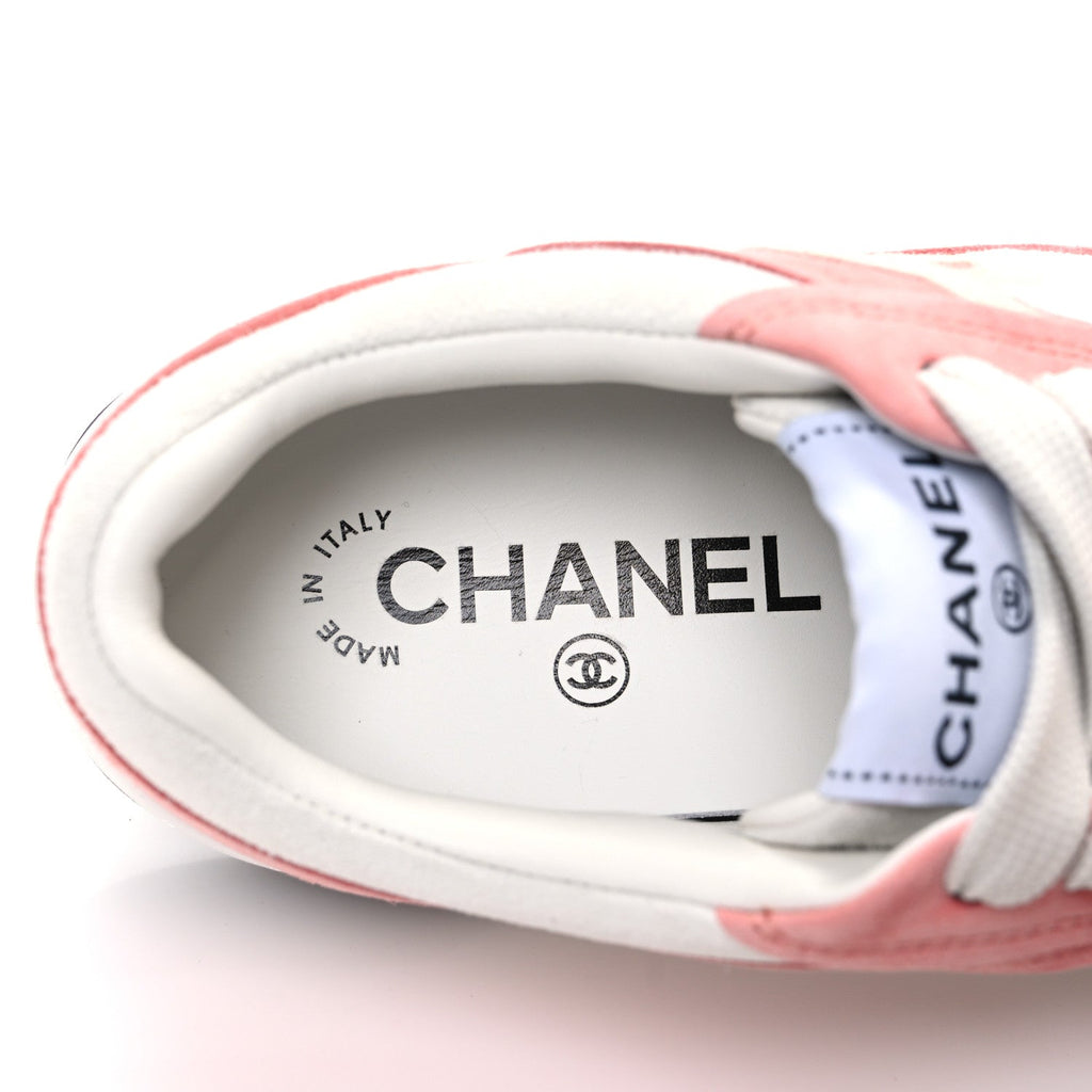 Suede Kidskin Womens CC Sneakers 35.5 White Pink