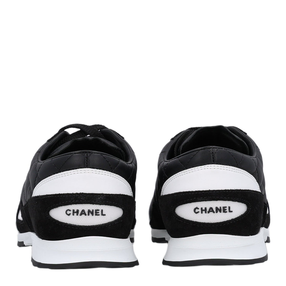 Suede Calfskin Quilted Sneakers 36.5 Black