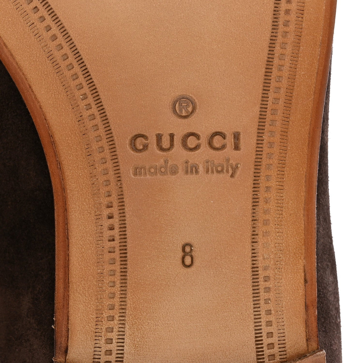 Luxury Suede GG Monogram Horsebit Mens Jordy Loafers 8 Night Cocoa