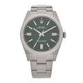 Stainless Steel 41mm Oyster Perpetual Watch Green 124300