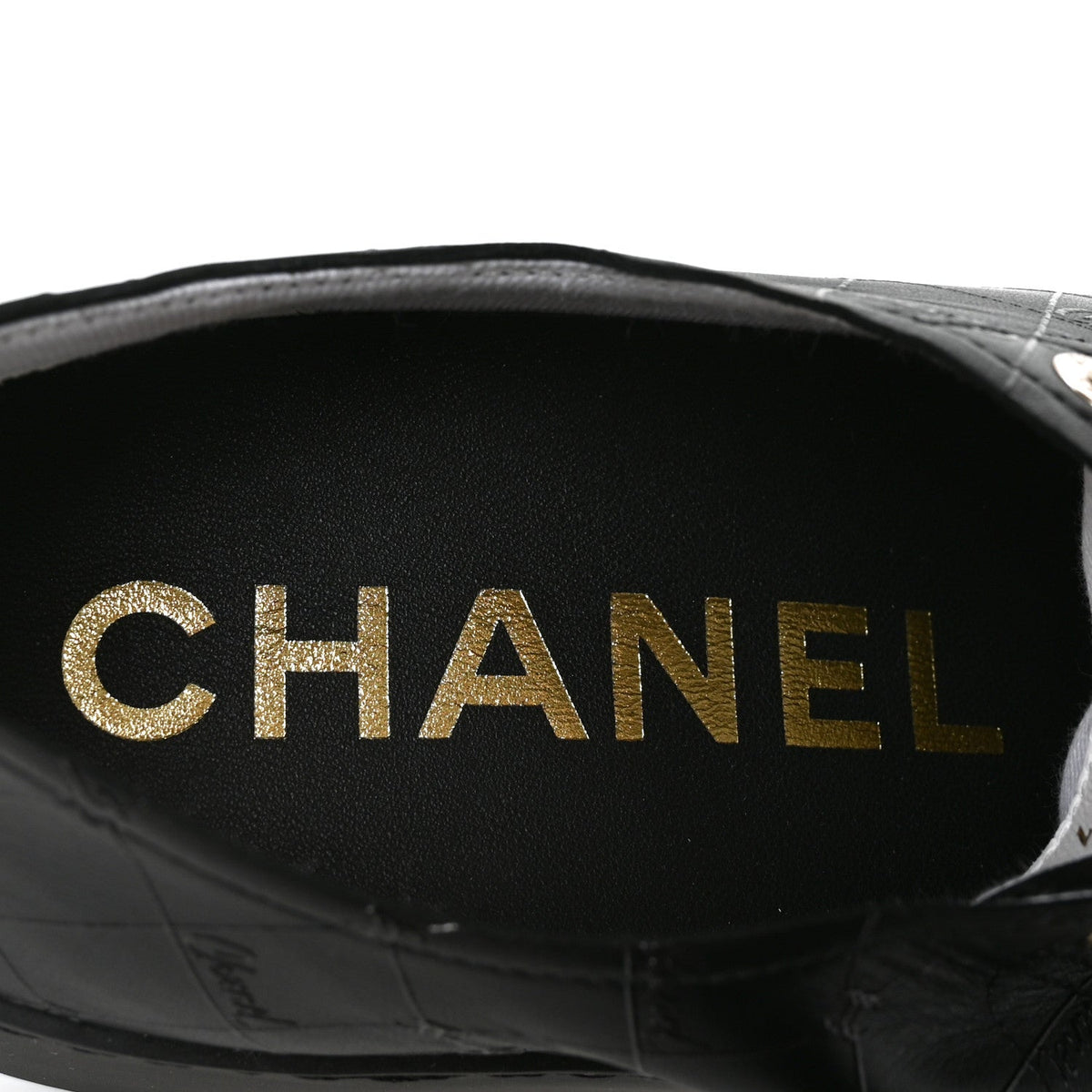 Lambskin Printed Logo Sneakers 41 Black