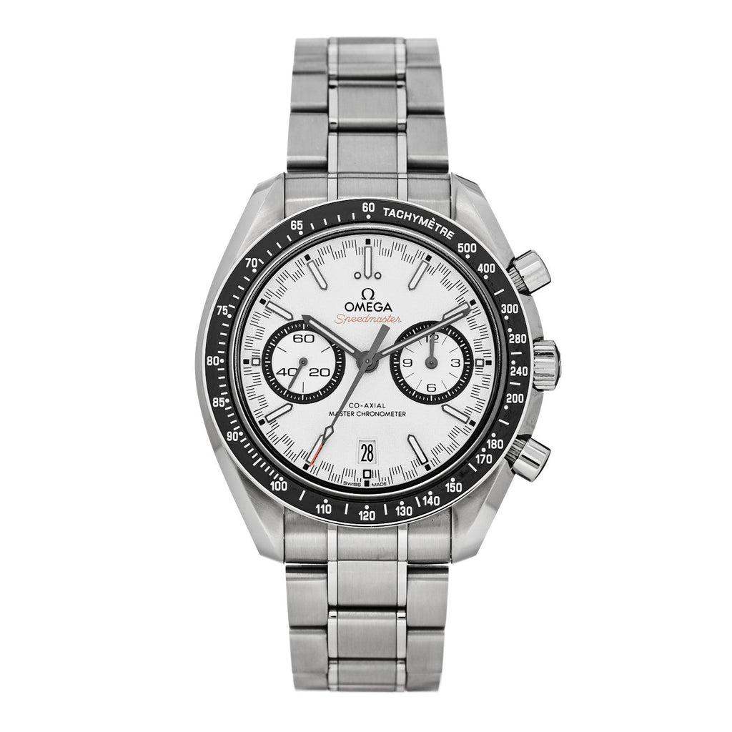 Stainless Steel 44mm Speedmaster Racing Co-Axial Master Chronometer Chronograph Automatic Watch White 329.30.44.51.04.001