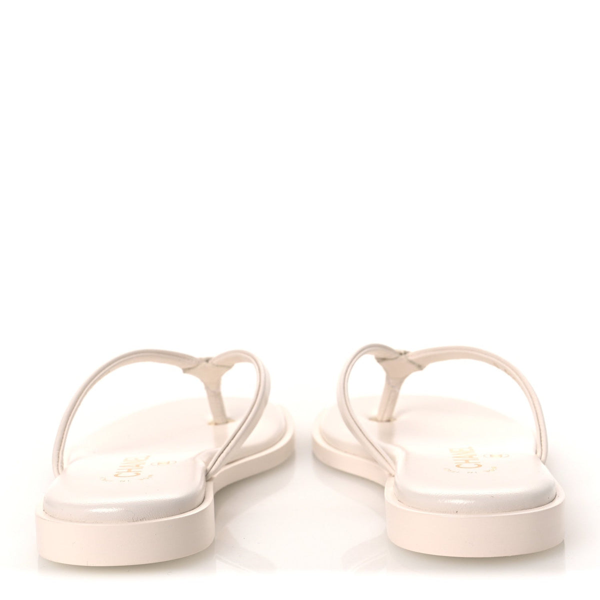 Goatskin CC Times Square Thong Sandals 35 White