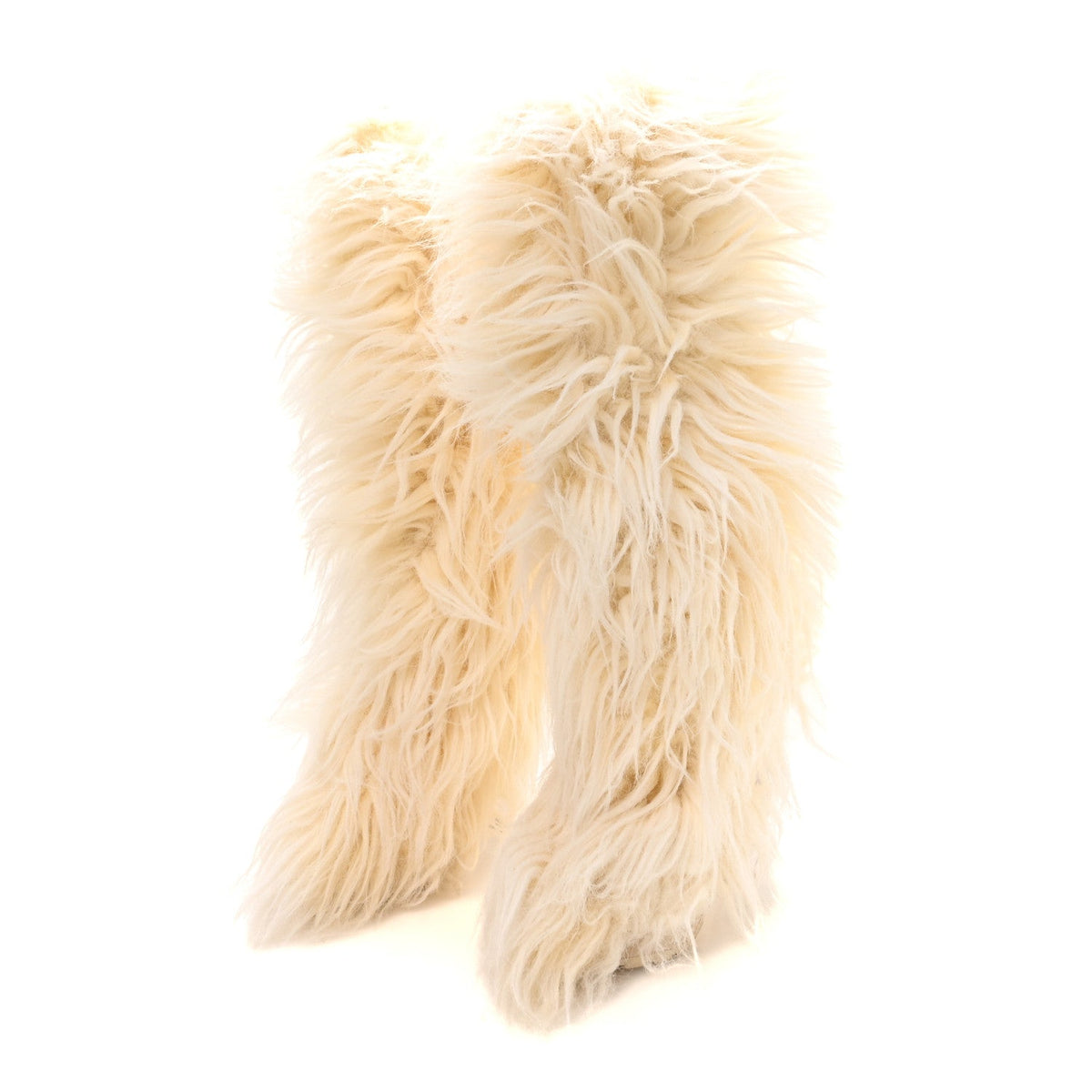 Fantasy Fur Icicle Heel Mukluks Boots 39 Ecru