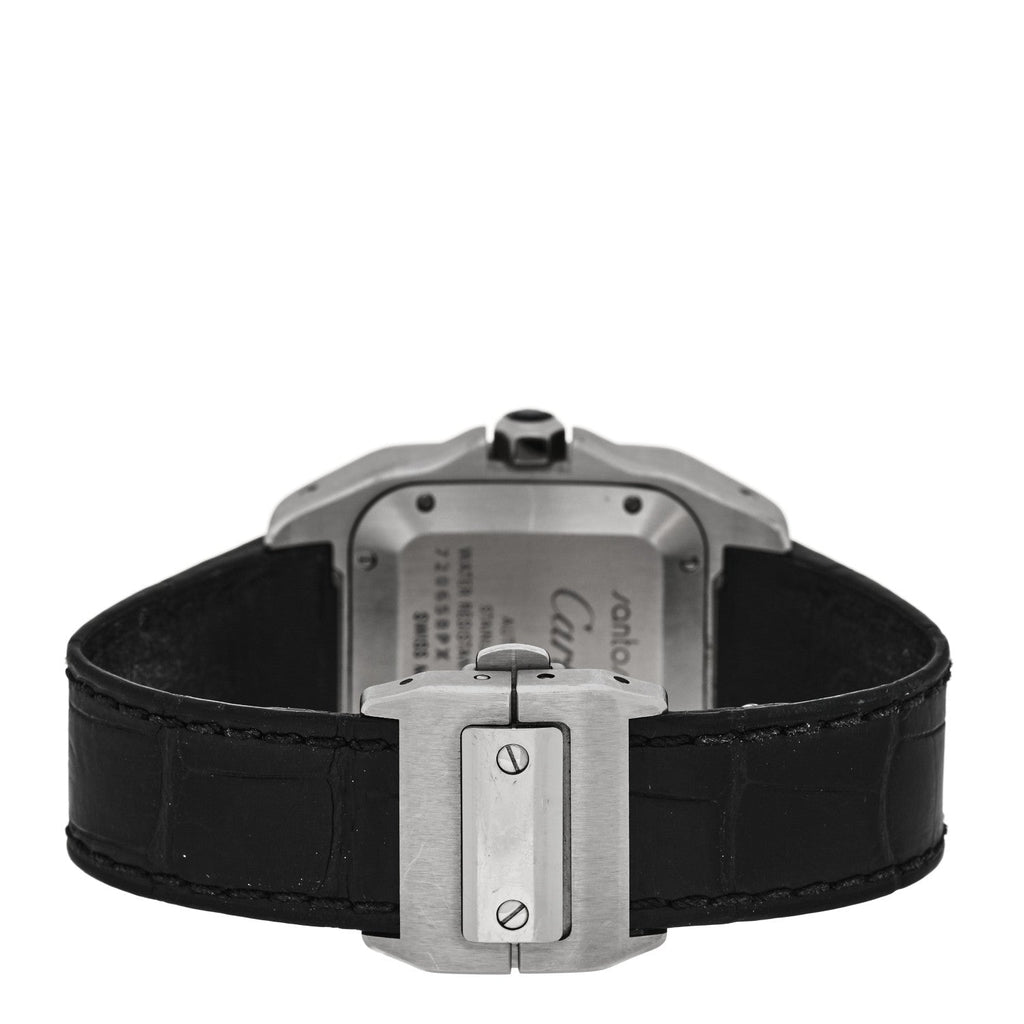 Stainless Steel Alligator 33mm Santos 100 Automatic Watch
