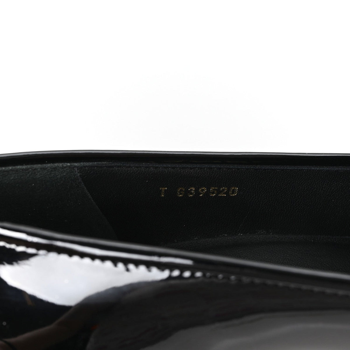 Patent Calfskin Metal CC Mocassin Loafers 38.5 Black