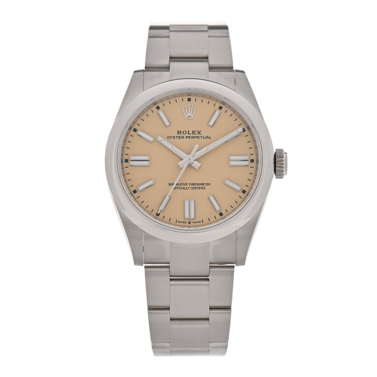 Stainless Steel 41mm Oyster Perpetual Watch Beige 134300