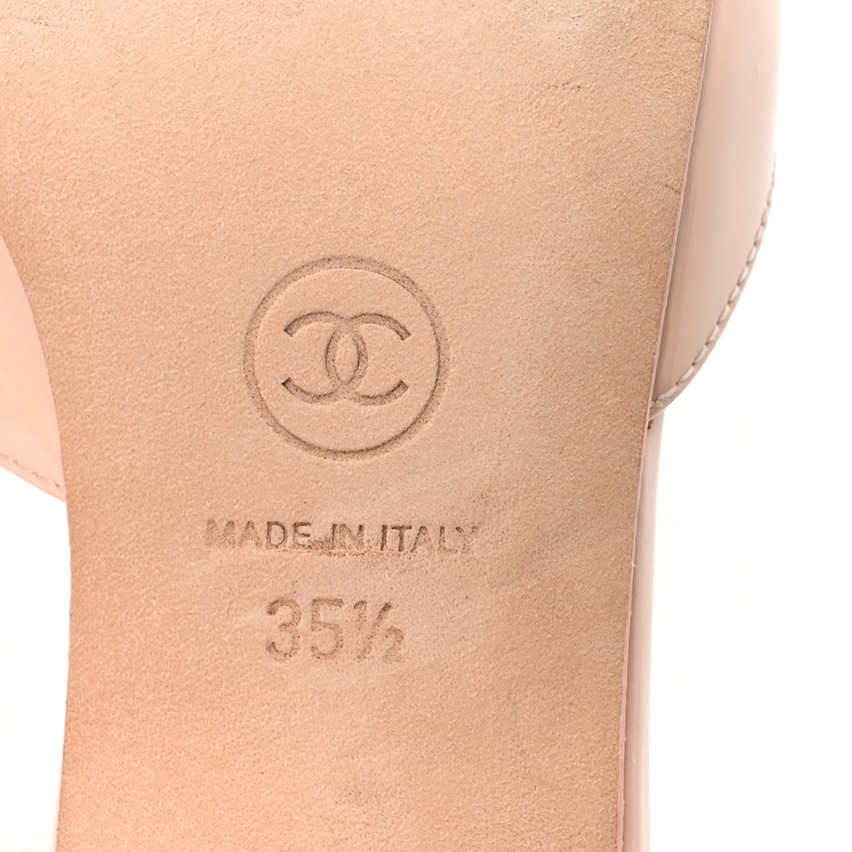 Patent Calfskin Cap Toe Slingback Pumps 35.5 Light Pink