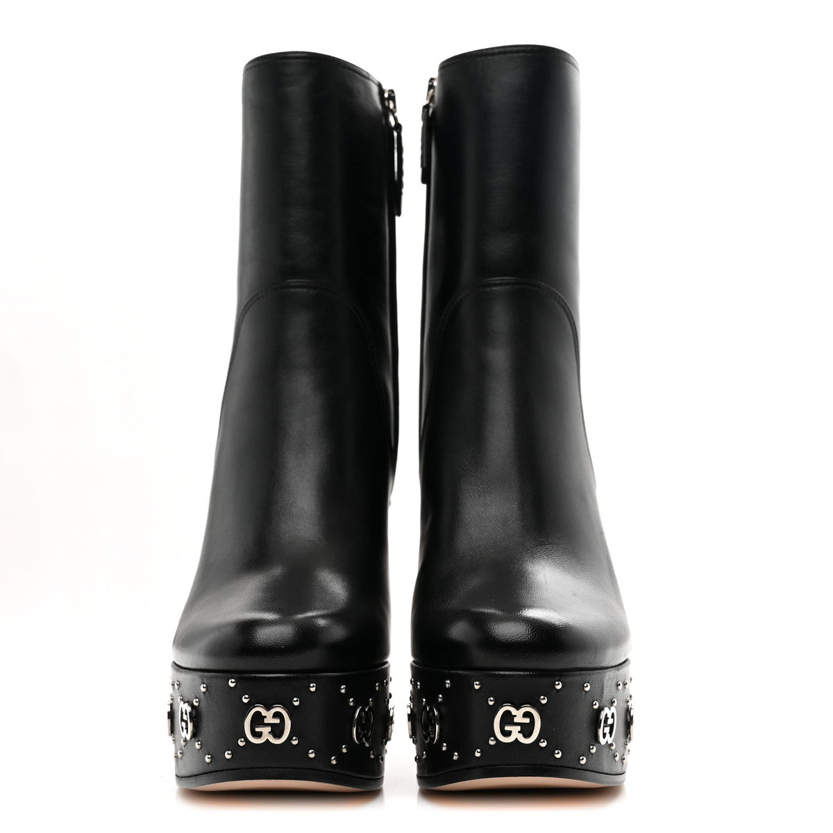 Nappa Platform Charlotte Ankle Boots 36 Black