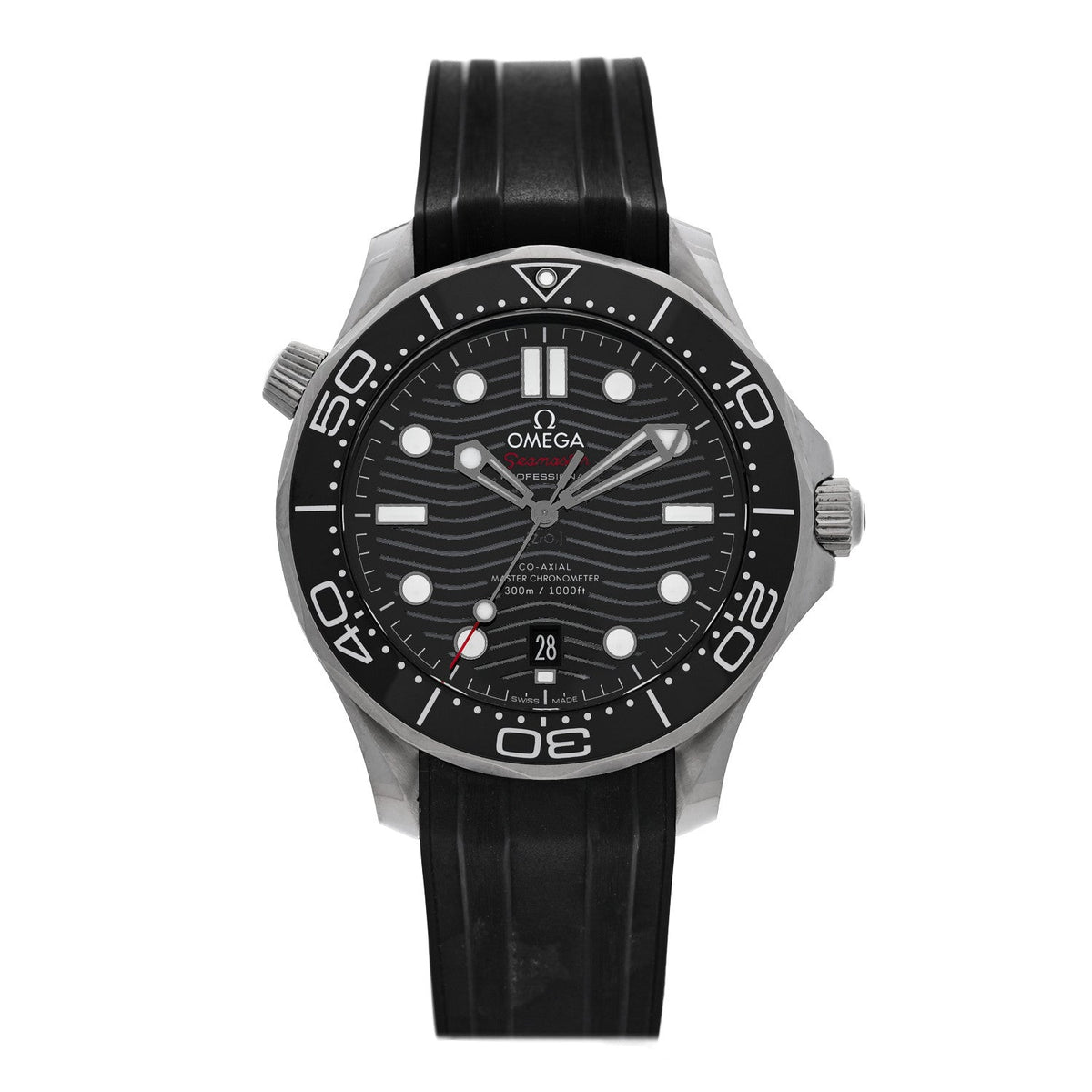 Stainless Steel Rubber 42mm Seamaster Diver 300M Co-Axial Master Chronometer Automatic Watch Black 210.32.42.20.01.001