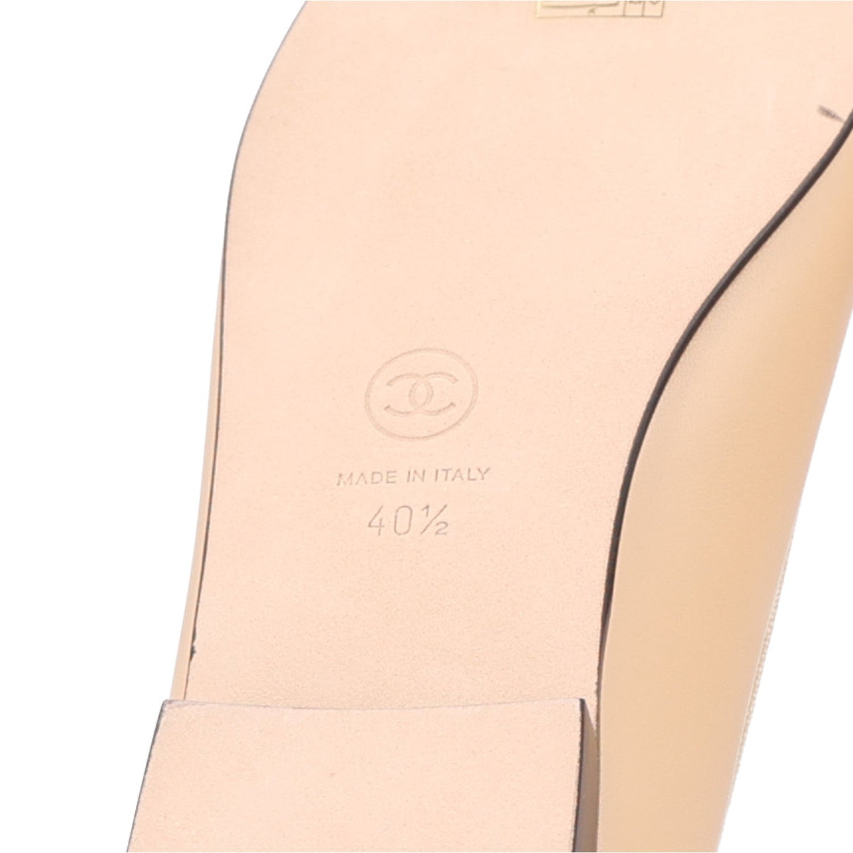 Lambskin Cap Toe CC Ballerina Flats 40.5 Beige Black