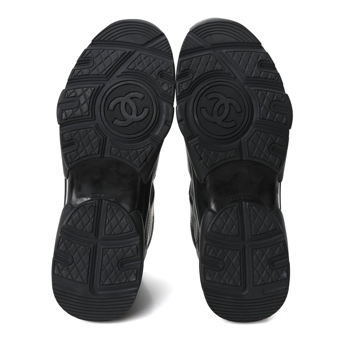 Lambskin Fabric CC Uniform Sneakers 41 Black