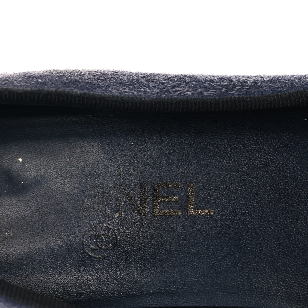 Suede Cap Toe CC Ballerina Flats 38.5 Blue Black