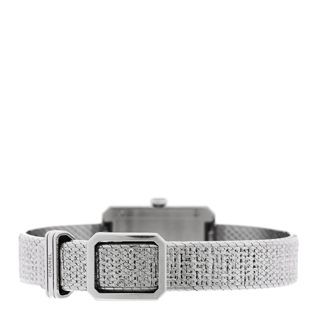 Stainless Steel Diamond Bezel 21mm Boy-Friend Tweed Quartz Watch Black